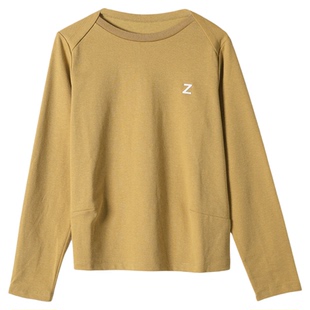 ZOLLE因为日常百搭通勤刺绣设计长袖亚麻针织衫