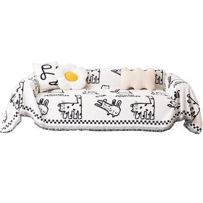 超火网红INS雪尼尔沙发巾双面用