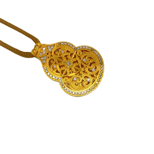 金包银吊坠韦雪同款点钻葫芦可打开黄金八大守护神十字金刚杵挂坠