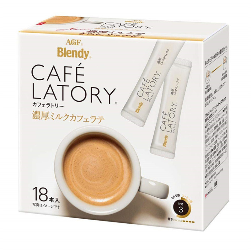 日本进口AGF blendy latory 浓厚牛奶拿铁咖啡 20条/盒共2盒