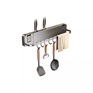 蓝速吸盘厨房挂钩置物架免打孔挂杆锅盖勺子铲子刀架收纳架