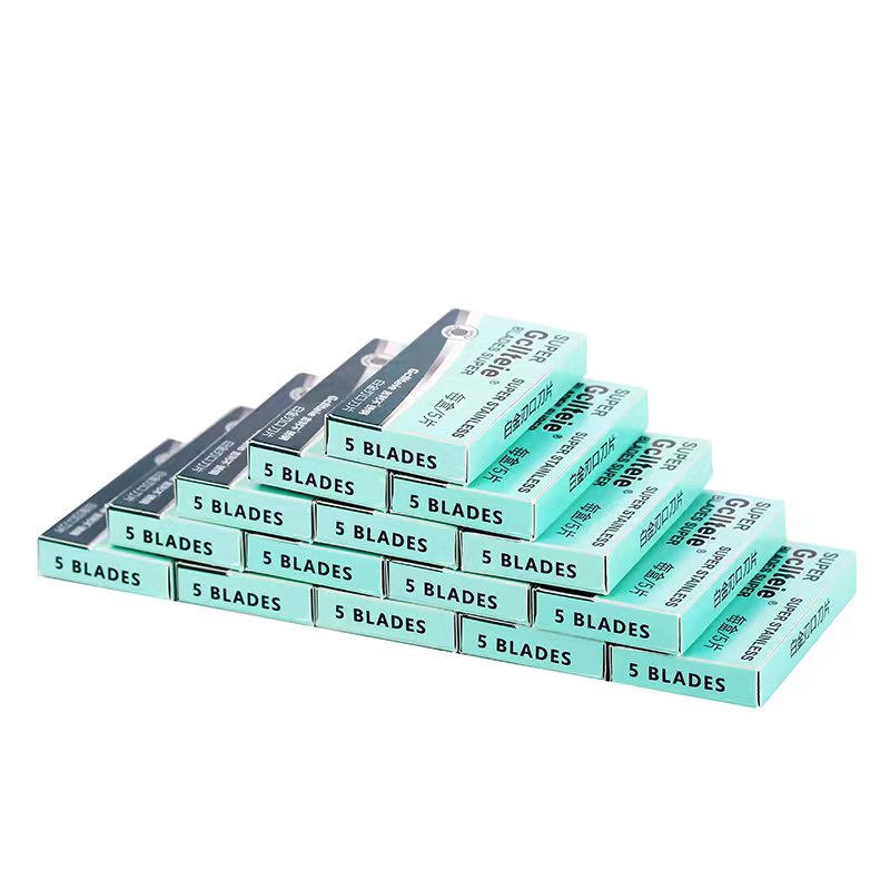 进口不锈钢双面刀片老式剃须刀手动刮胡刀片理发店通用刮脸毛刀片