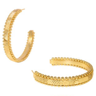 Wens 部落图腾珠珠纹理感大耳圈女高级日常百搭度假耳环