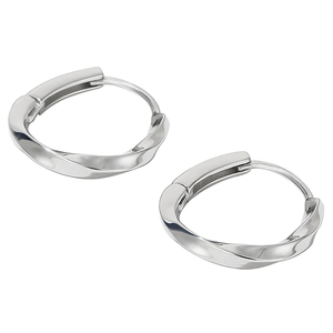 麻花素圈耳环女纯银简约百搭养耳洞耳圈气质耳扣高级感耳骨钉耳饰