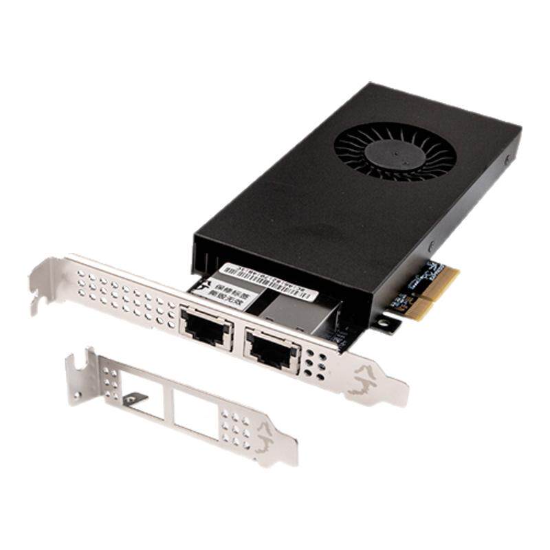 兮克SKN-2BT-M2混合卡双10G万兆电口网卡扩展M.2 SSD 2280固态硬盘位以太网免拆分卡转接板卡