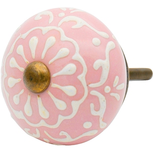 美式地中海抽屉橱柜门衣柜复古手绘陶瓷小拉手中式法式五金把手