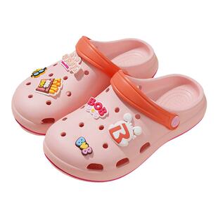 巴布豆儿童洞洞鞋男大童eva材质防滑2025新款夏季外穿沙滩拖鞋女