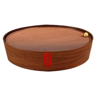 2024新款圆形电木储水茶盘小型沥水不锈钢茶托盘家用轻奢干泡茶台