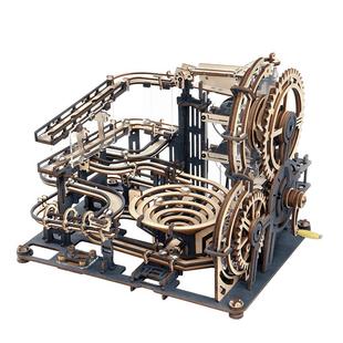 若客夜城立体拼图木玩具拼装精密机械轨道弹珠模型高难度男孩礼物