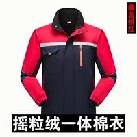 Встроенное хлопковое пальто в пять поколений скрыто синее и красное