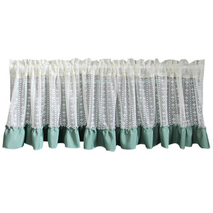 美式清新风三叶草蕾丝田园风门帘成品隔断帘咖啡帘半帘厨房帘短帘