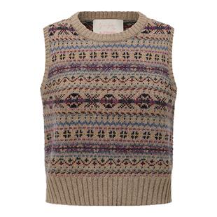 yeye by b.Fleurs2025早春蕾丝高难度九色拼接费尔岛提花针织背心