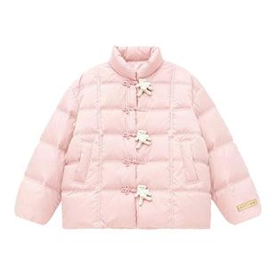 【商场同款】LALABOBO25年冬新款保暖鸭绒外套女盘扣新中式羽绒服