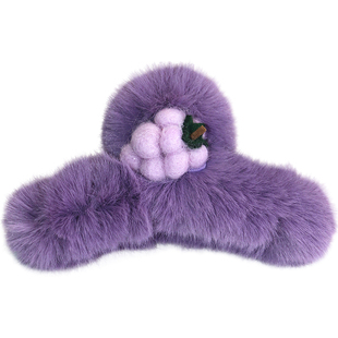 葡萄抓夹~可爱发抓夹盘发原创清新甜美发饰多巴胺紫色韩国鲨鱼夹