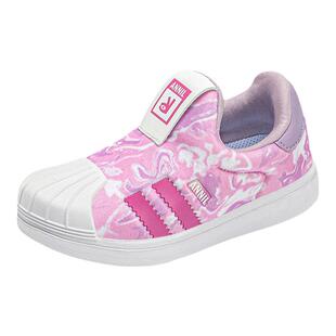 安奈儿女童鞋春季2026新款女孩一脚蹬运动鞋宝宝儿童春秋板鞋透气