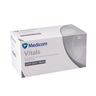 medicom麦迪康一次性活性炭口罩2498防护粉尘防雾霾防尘除味 实验