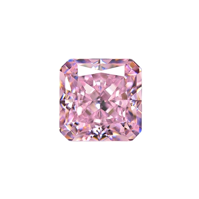 Fancy Pink 雷迪恩切割淡粉钻璀璨宝石彩宝裸石10X10mm正方倒角切