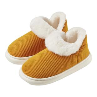 朴西新款包跟棉拖鞋女秋冬季家居室内静音防滑保暖情侣简约棉鞋男