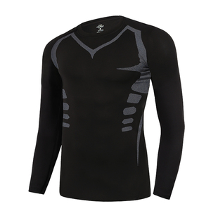 高弹训练紧身衣男秋冬速干运动套装跑步健身服篮球长袖田径马拉松