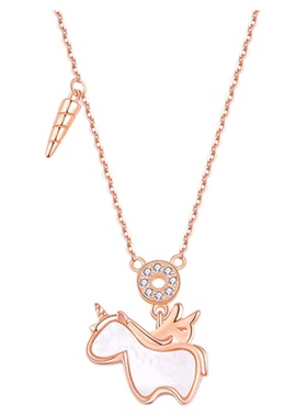 官方Venshe 独角兽项链新款简奢小众锁骨链送女友闺蜜生日礼物