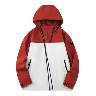 冲锋衣男女同款秋冬季防风连帽登山服情侣运动夹克外套可定制logo