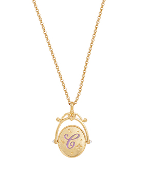 [张艺凡同款]Fable字母双面旋转珐琅彩项链女款小众轻奢吊坠礼物