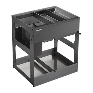 悍高希勒4.0调料篮抽中抽屉式双层收纳架内置调味品拉篮阻尼滑轨