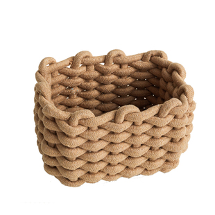 日式布艺棉绳编织收纳篮ins风杂物篮收纳筐桌面化妆品整理收纳盒