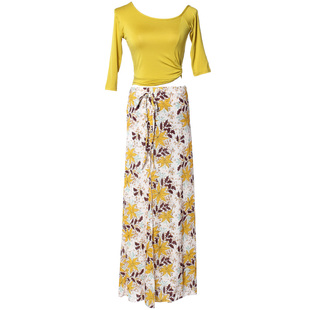 肚皮舞练功服莫代尔性感印花长裙东方舞蹈服套装班服初学者成人女