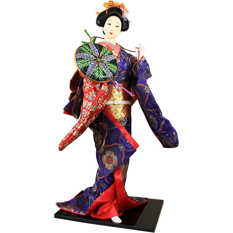 22寸日本人偶艺妓人形绢人和服娃娃日式工艺品摆件料理店装饰55CM