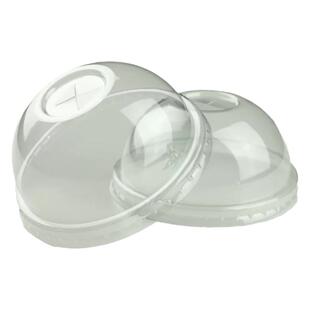 89/90/95/98口径拱盖加厚球盖一次性半圆奶茶杯盖子塑料PET透明盖