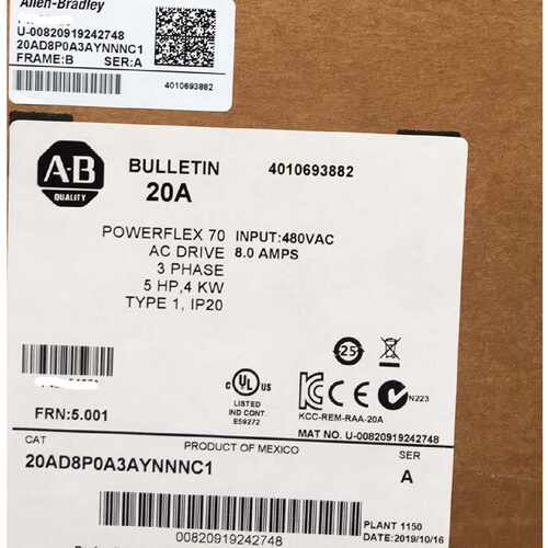 议价议价全新原装AB变频器  PF70系列现货  20AD8P0A3AYNNNC1  3.