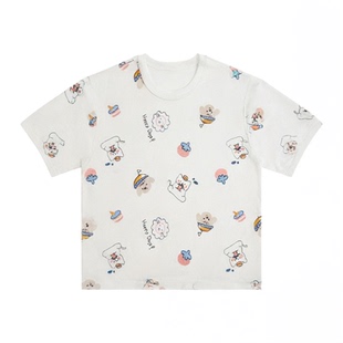 班纳之家婴儿纯棉无骨秋衣长袖男女宝宝棉毛衫睡衣四季款打底衫