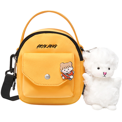 奥康儿童包包2024帆布小方包