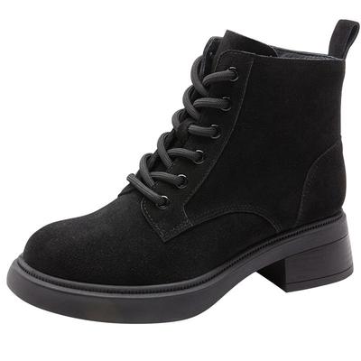 PACOGIL圆头马丁靴粗跟