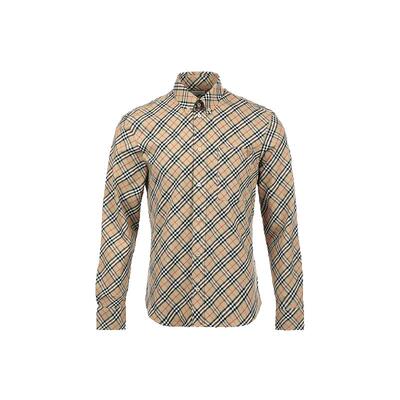 【自营】BURBERRY/博柏利男士经典格纹商务休闲宽松长袖衬衫格子