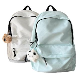 海盐蓝超高颜值韩系小众大学生书包女初中生轻便简约大容量双肩包