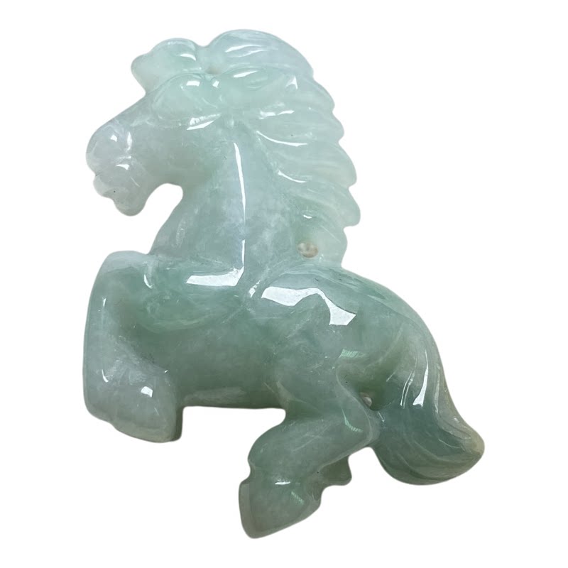 隆慈缘A货冰糯翡翠马到功成吊坠