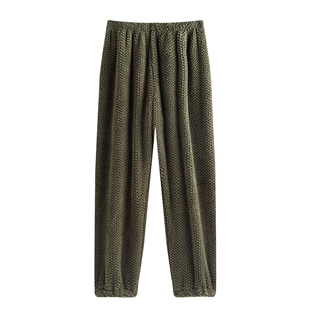 男士睡裤冬季珊瑚绒加厚加绒单独家居裤束脚长裤青少年法兰绒裤子