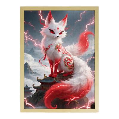 九尾狐木质拼图1000片带相框礼物