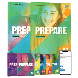Cambridge剑桥通用五级考试Prepare A1 B1 B2考试KET PET备考教材学生书+练习册新版第二版原版进口剑桥YLE考试冲刺教辅资料初高中