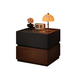 全实木床头柜创意家用卧室储物柜2025新款床头柜中古风床边收纳柜