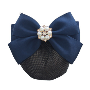 职业头花发网新款护士蝴蝶结发夹前台上班网兜餐饮发卡工作发花