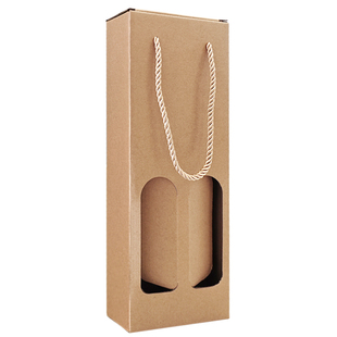 樱秦B420S 冰酒包装盒375/500ML玫瑰酒桃花酒2支牛皮纸礼盒可定制