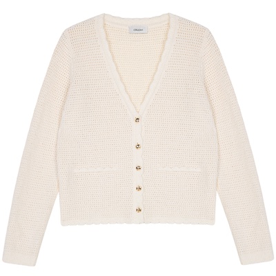 CRUSH圈圈镂空V领开衫