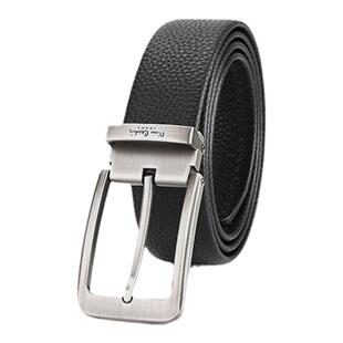 【商务百搭】皮尔卡丹男士针扣皮带腰带牛皮男士商务休闲裤带