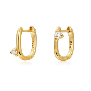 不对称锆石精致极简耳环女轻奢小众高级感耳饰小钻s925银气质耳钉