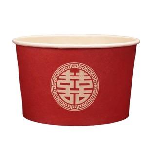 结婚纸碗一次性碗筷套装加厚喜碗酒席红色纸杯子婚庆用品食品级
