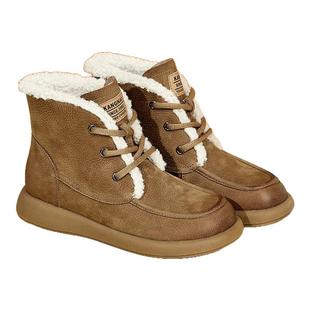 康奈女靴加厚保暖雪地靴平底冬季加绒英伦风真皮美拉德短靴子