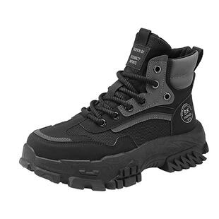 马丁靴男冬季高帮英伦风复古男士户外登山防水防滑厚底增高工装靴